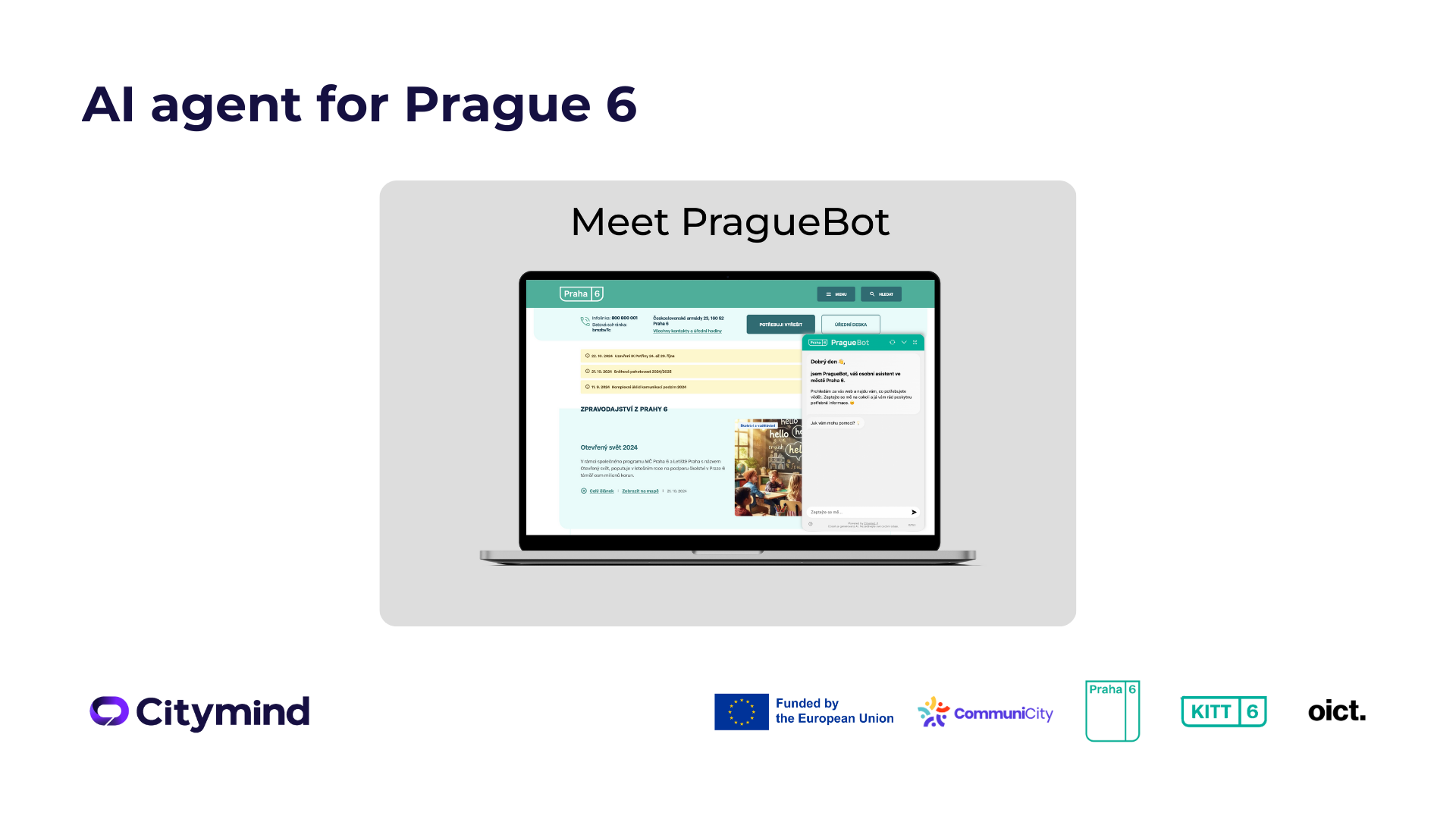 Testování chatbotu na webu Prahy 6