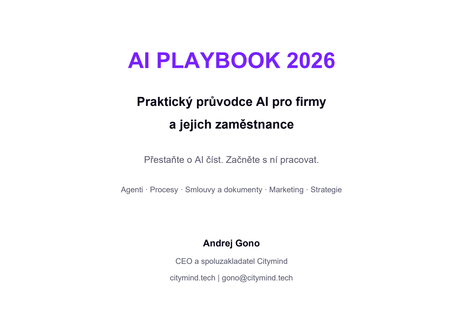 AI Playbook 2026 – Praktický průvodce AI pro firmy a jejich zaměstnance
