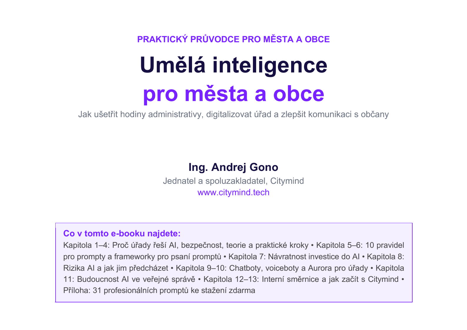 Praktický průvodce pro města a obce – Umělá inteligence pro města a obce
